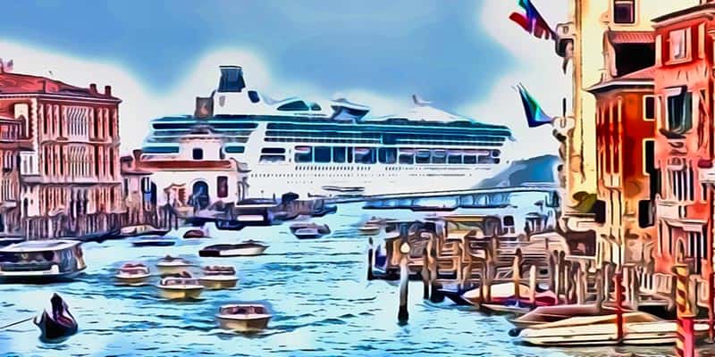 Cruise ship in Venice Italy